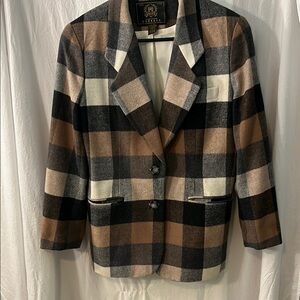 Express oversized Plaid Women's Jacket - Black, Brown, Cream